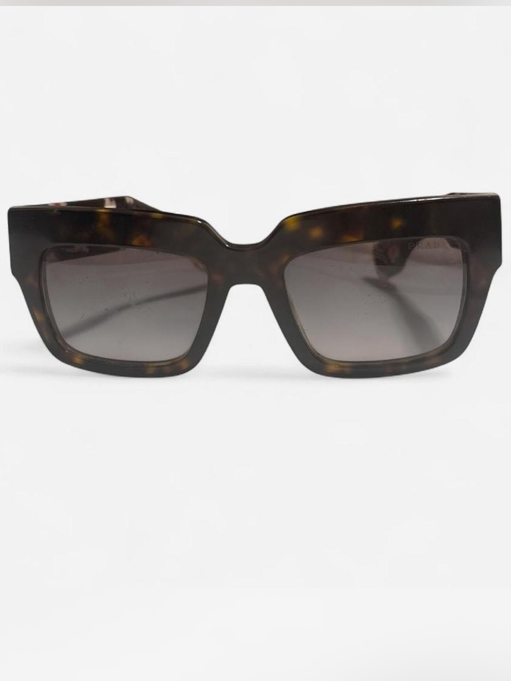 Prada Tortoiseshell Square Sunglasses with Gradient Brown Lenses